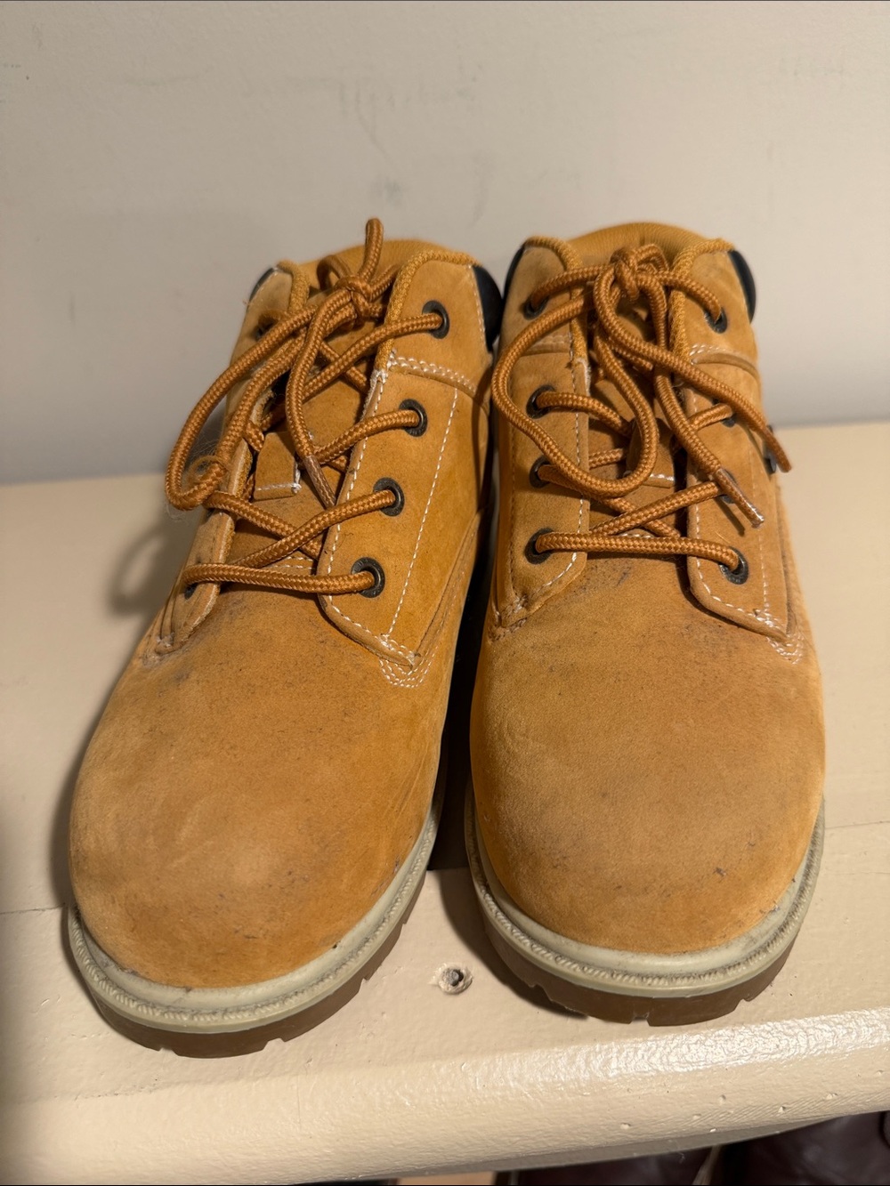 Men's Casual Lace-Up Suede Work Shoes - Tan